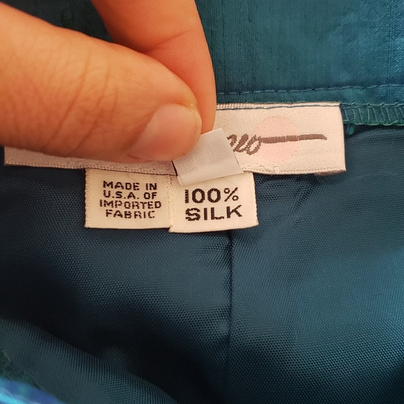 VAUDA MAZZEO vintage silk Pencil Skirt - Picture 4 of 6